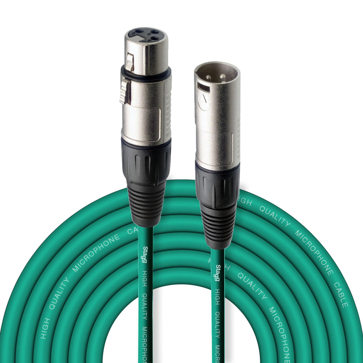 Stagg SMC6 CGR 6 m XLR to XLR Microphone Cable - Green