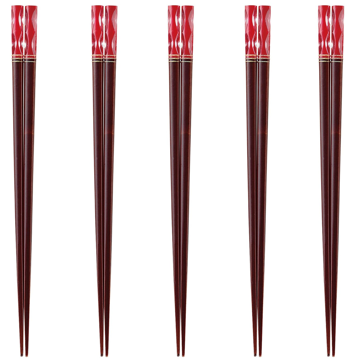 J-kitchens PID0144 Happy Chopsticks, Set of 5 Pairs, Material: Acrylic Resin + Natural Wood, Chopsticks, Made in Japan