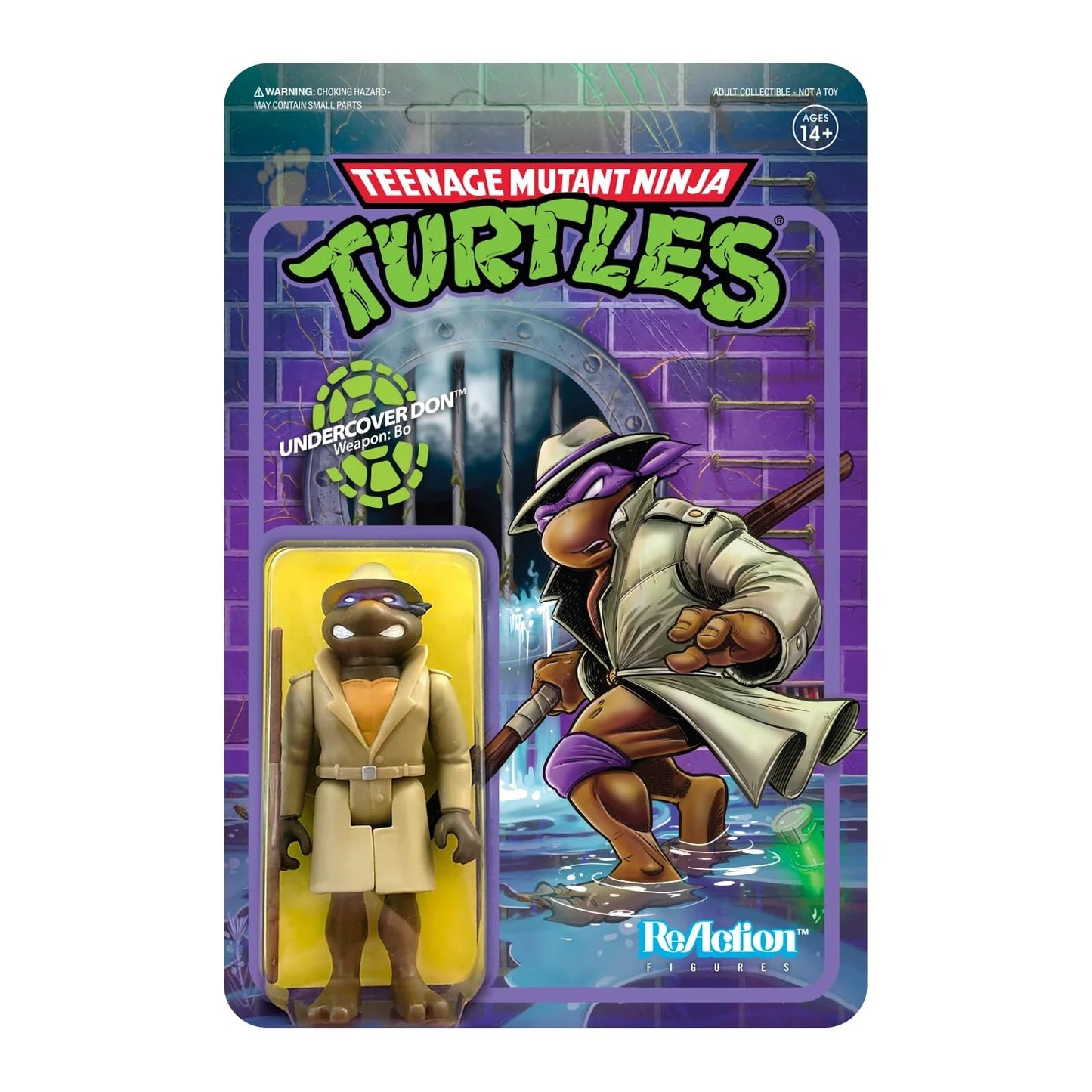 Super7 Teenage Mutant Ninja Turtles Undercover Donatello 3.75 in Reaction Figure