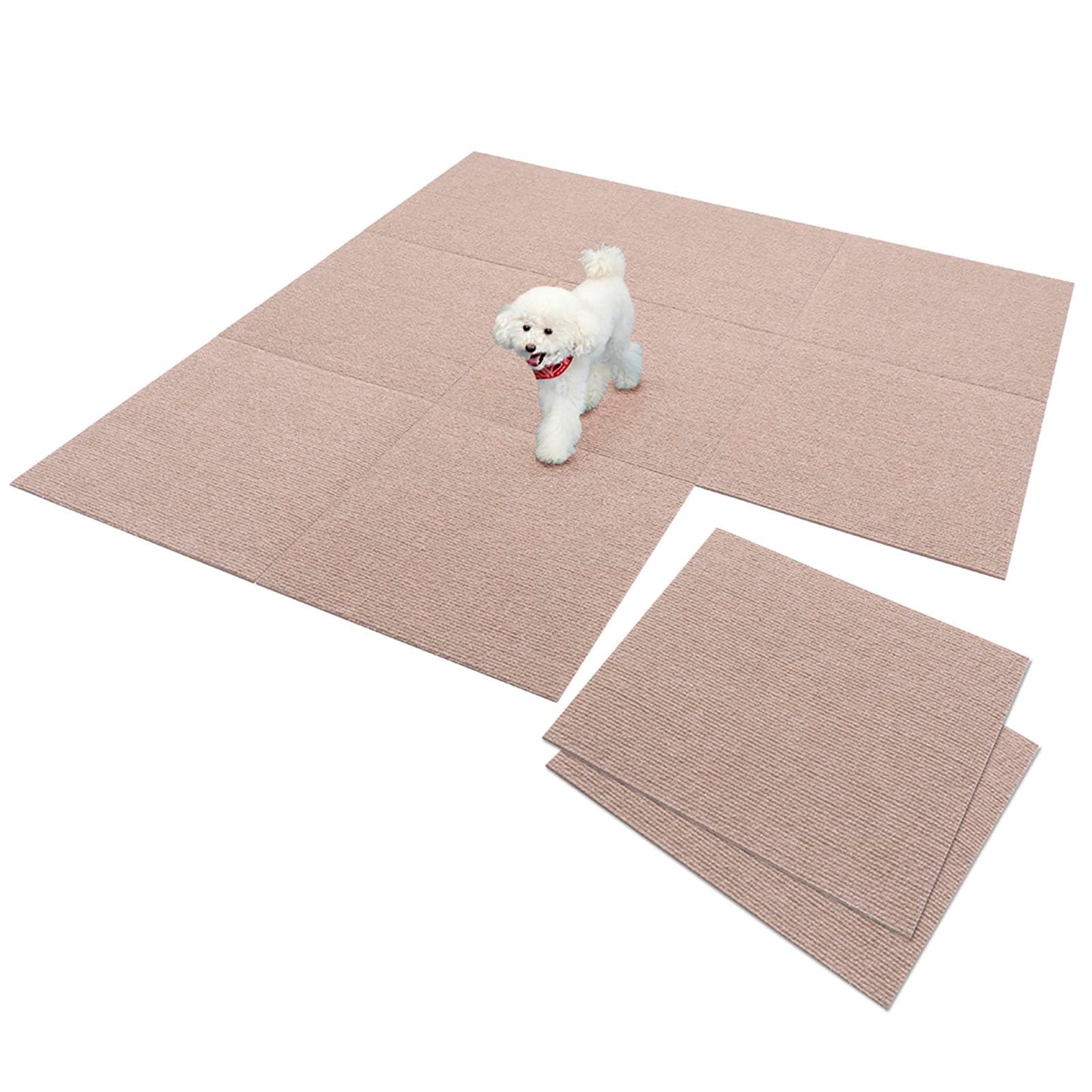 Anti-Slip Water-Proof Thin Floor Rug 10 Piesces Set, Color : Beige, Size : 17.55 x 17.55 Inch Per Pieace