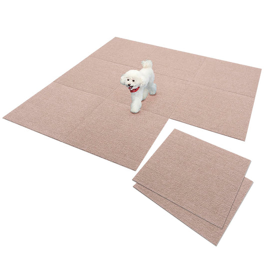 Anti-Slip Water-Proof Thin Floor Rug 10 Piesces Set, Color : Beige, Size : 17.55 x 17.55 Inch Per Pieace