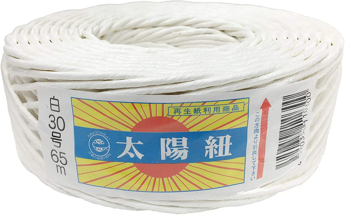 Paper Cord (Sun Cord) No. 30, White, 3.0 mm x 65m Roll
