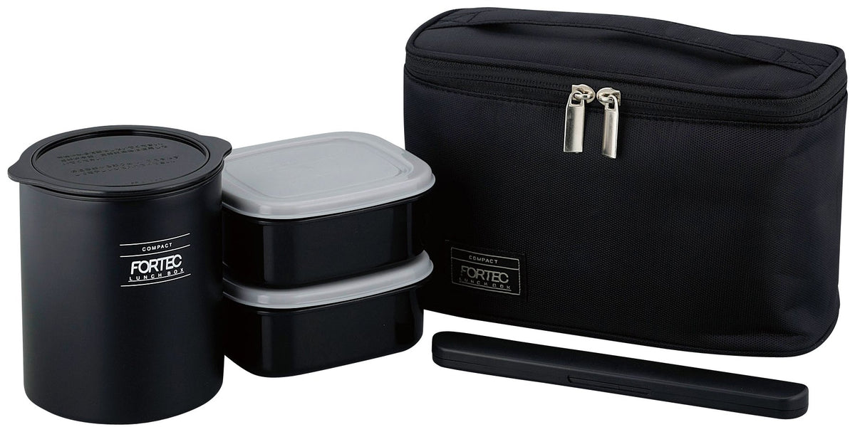Wahei Freiz FLR-8163 Fortec Lunch Box, Rice, Side Dish, 29.4 fl oz (840 ml), Slim Type, Heat Retention, Case Included
