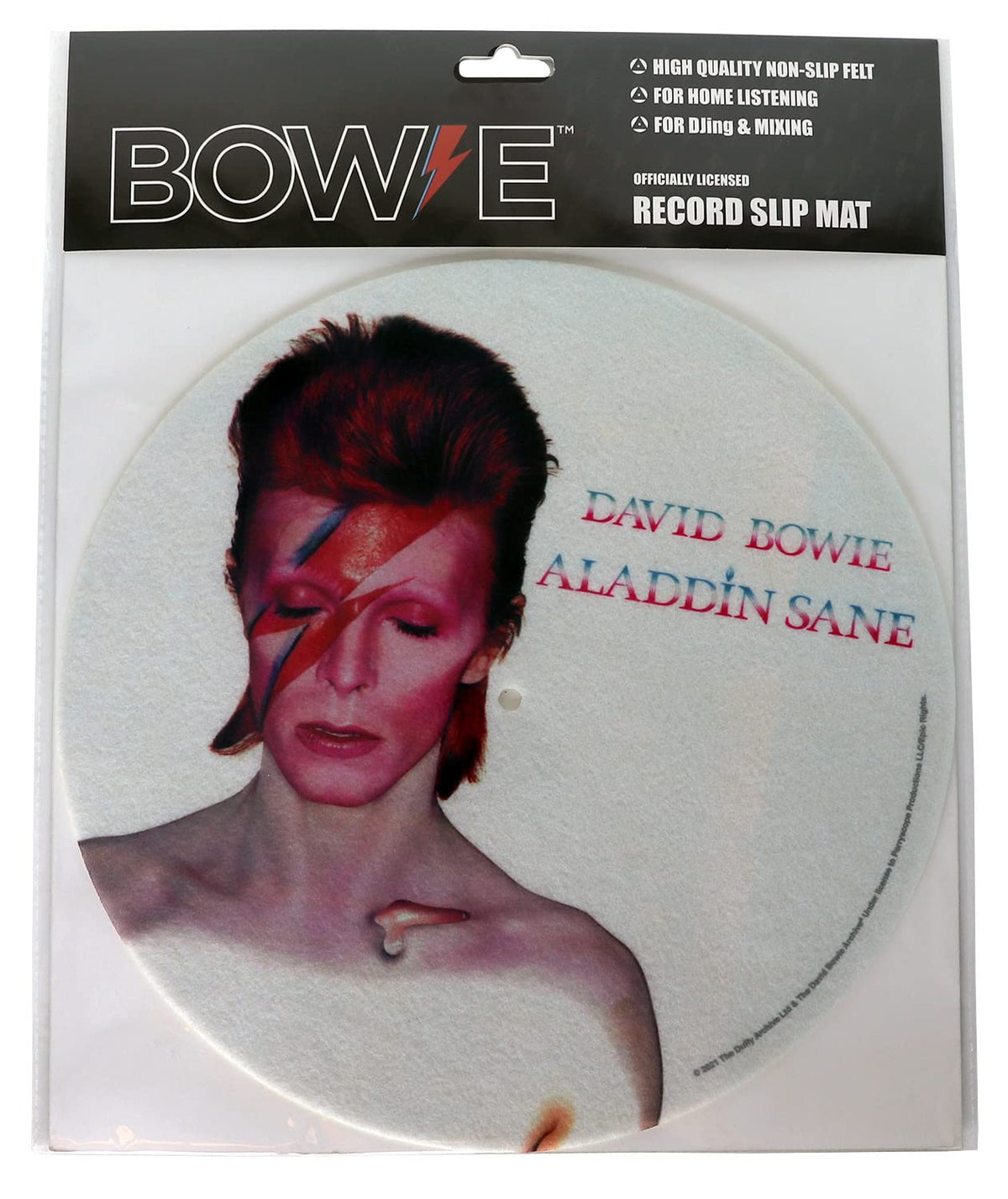 Pyramid America - David Bowie Turntable Record Player - David Bowie Aladdin Dane - 12" Antistatic Cover, Reduces Noise & Sounds From Static & Dust, Ideal For Your Vinyl Record Storage