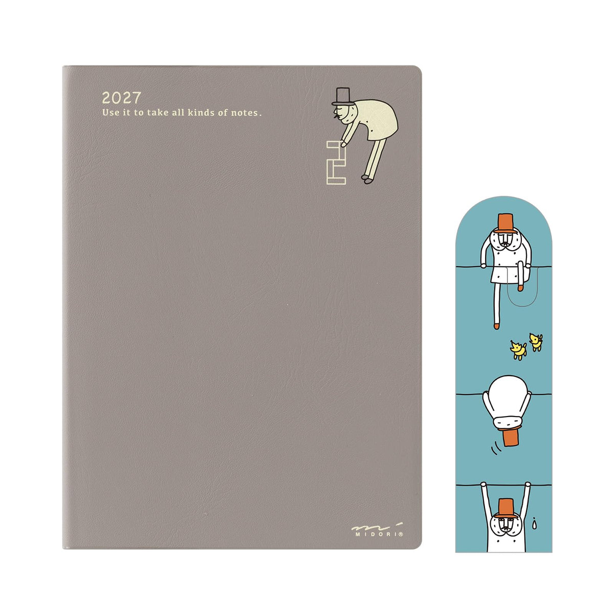 Midori Pocket Diary 2027 A6 Weekly Limited Edition Bookmark with Ojisan Pattern 22447006 (Starts from January 2027)
