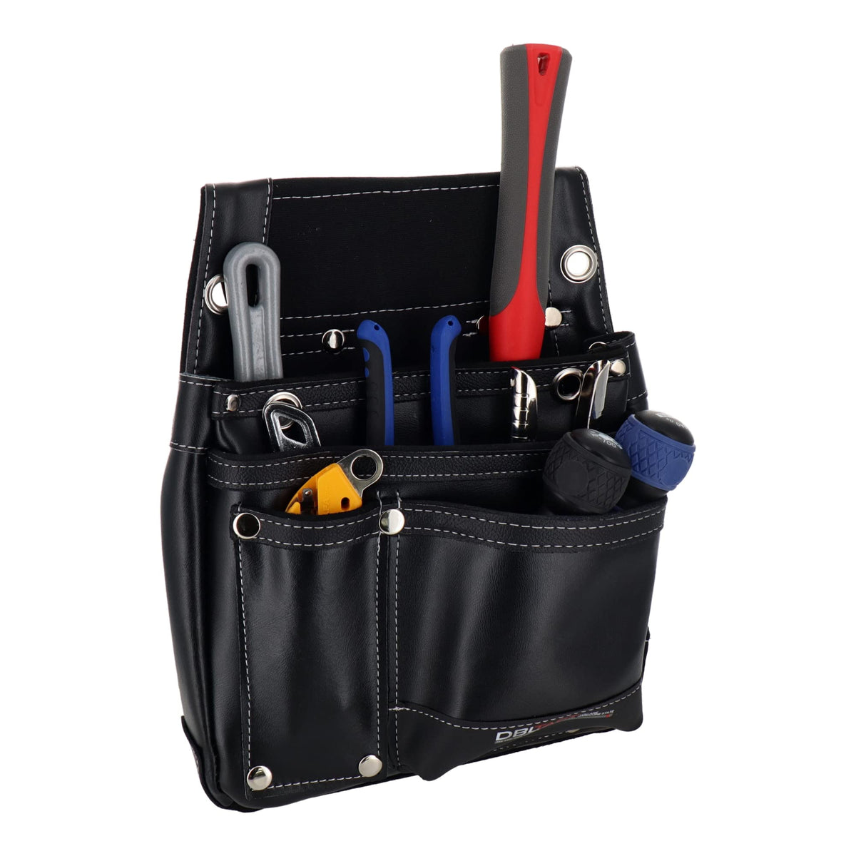 Sankyo Corporation DBLTACT DTL-07-BK Genuine Leather Outstanding Nail Bag, 2 Tiers, Black