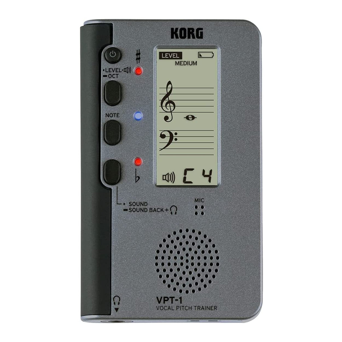Korg VPT-1 Vocal Pitch Trainer w/ Five-Line Musical Staff Display and Sound Back Function