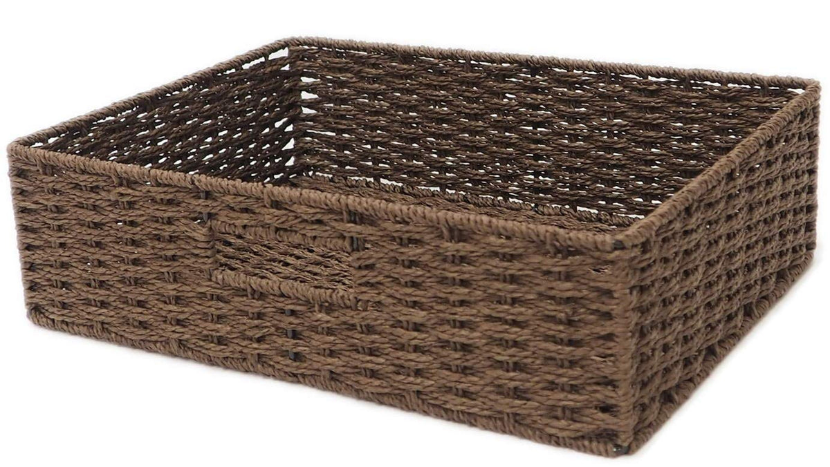 Chidorisangyou Basket, Dark Brown, 14.2 x 10.2 x 3.9 inches (36 x 26 x