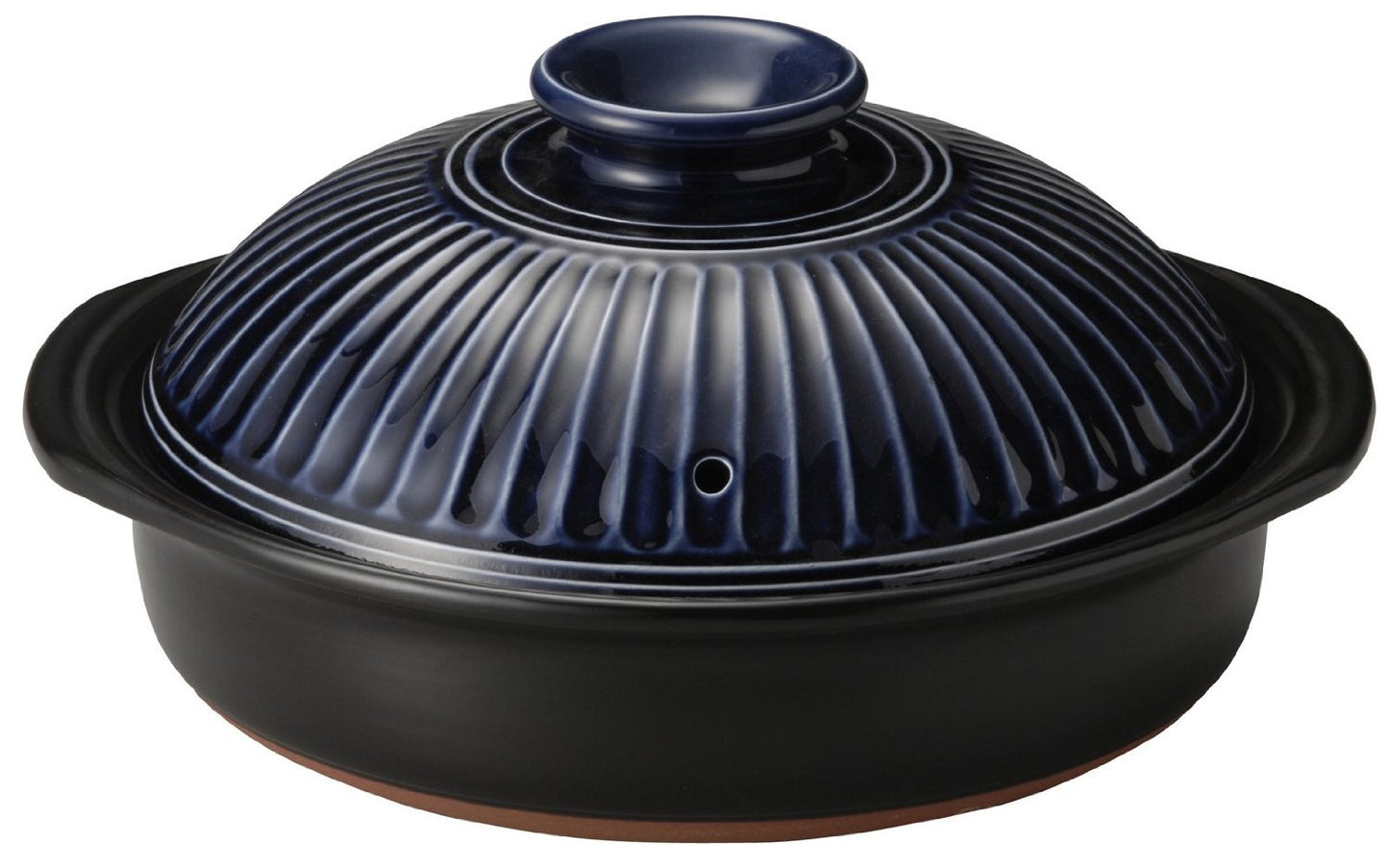Ginpo Pottery Chrysanthemum Flower Earthenware Banko Ware (No. 8 / Lapis/For 2/3 People) "Next Generation Earthenpot That Will Decorate Your Table" Stylish Open Fire Ruri (Blue)