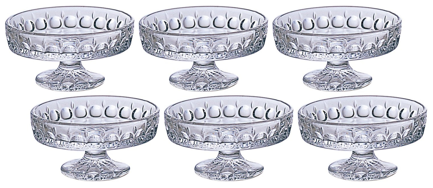 ADERIA F70724 Mizuki Cream Dessert Glass, Set of 6, Made in Japan, Parfait, Sunday Container, Cup, Glass, Stylish, Ice Cream, Plate, Foot, Coffee House, Tableware, Commercial Use, Gift, Gift, Wedding,