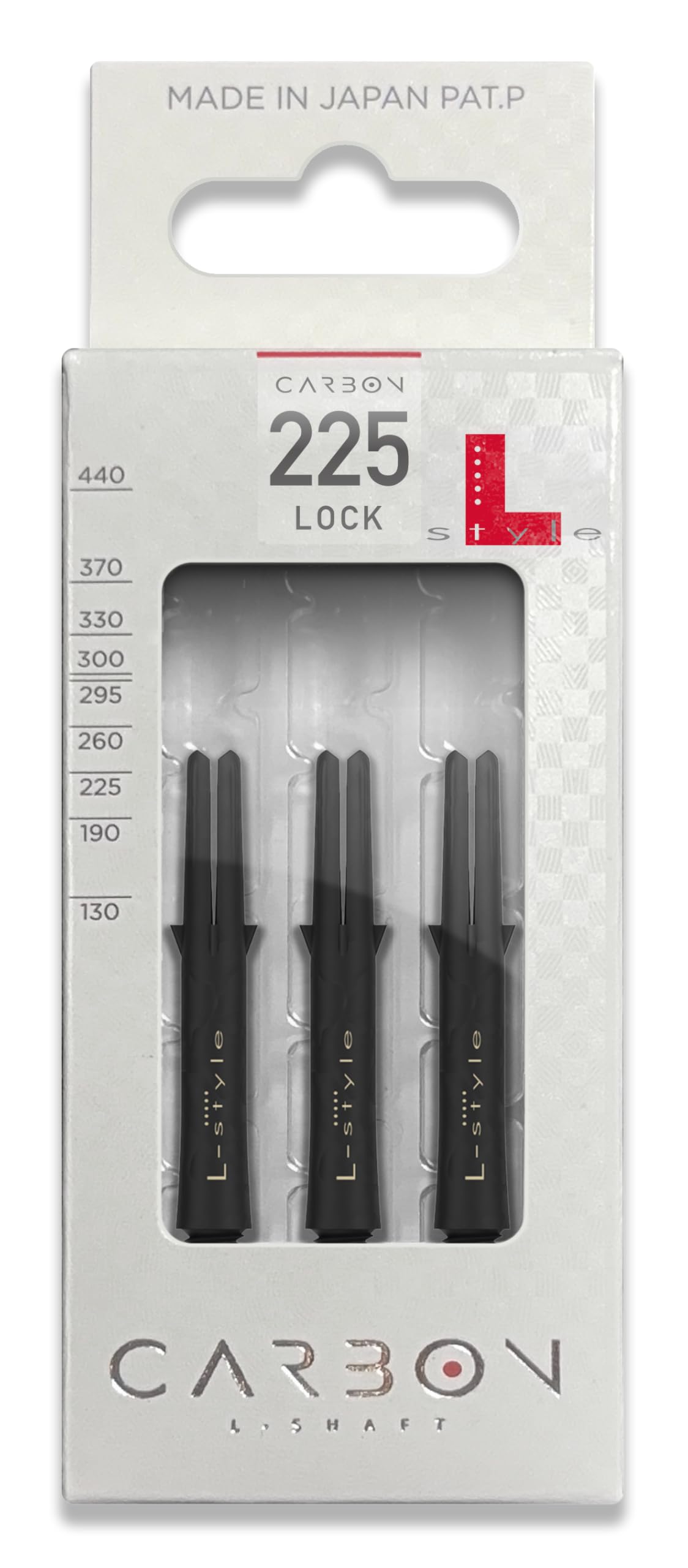 L-style Carbon Dart Shafts – Locked – 225 – Black