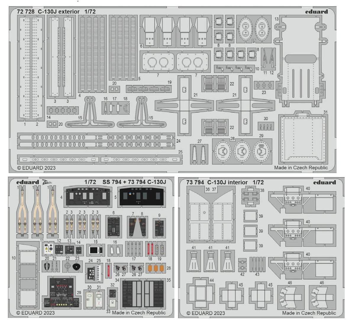 Eduard Sprue Brothers 1:72 Big ED C-130J Hercules Part 1 Detail Set (ZVE kit), EDUBIG72173
