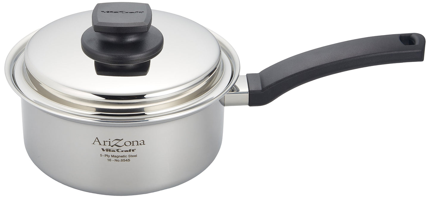 Vitacraft 8545 One-Handed Pot, Arizona, 6.7 inches (17 cm), Recipe Included, Silver