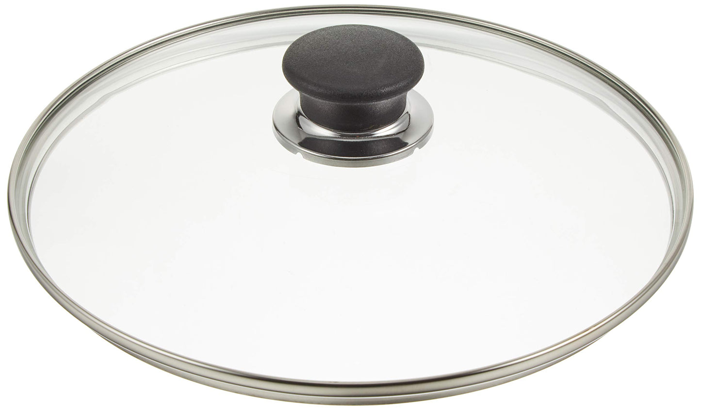 Ballarini 334 °F02.24 Glass Lid 24 cm Stainless Steel Lid and Knob, Black/Clear, 6 x 24.6 x 24.6 cm