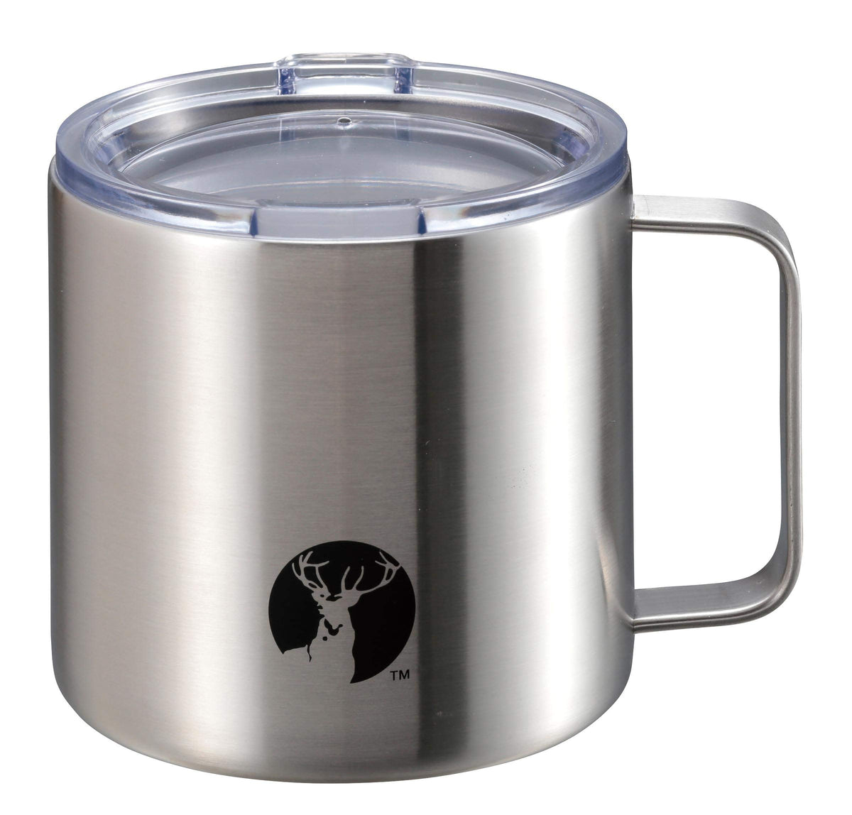 Captain Stag UE-3494 Mug, Cup, Stein, HD Mug, Double Stainless Steel, Vacuum Insulated, Heat and Cold Retention, Lid Included, 15.2 fl oz (450 ml), Silver