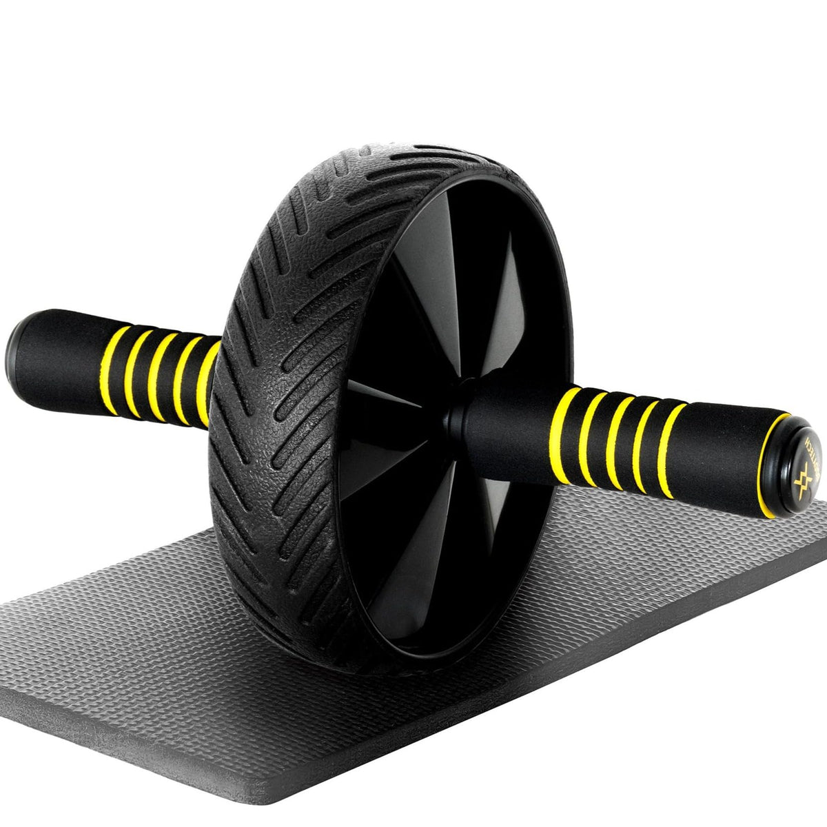 Body Tech Abdominal Roller with Mat for Beginners, Single Roller, Ab Wheel, Quiet