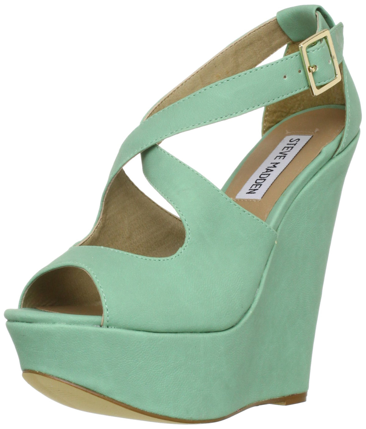 Steve Madden Women's Xternal Wedge Sandal,Mint Green,5.5 M US