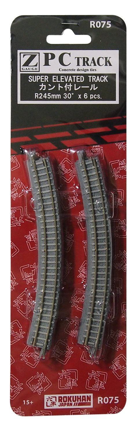 Jauge Z R075 PC piste Kant avec rail R245-30 ° (6 bouteilles)
