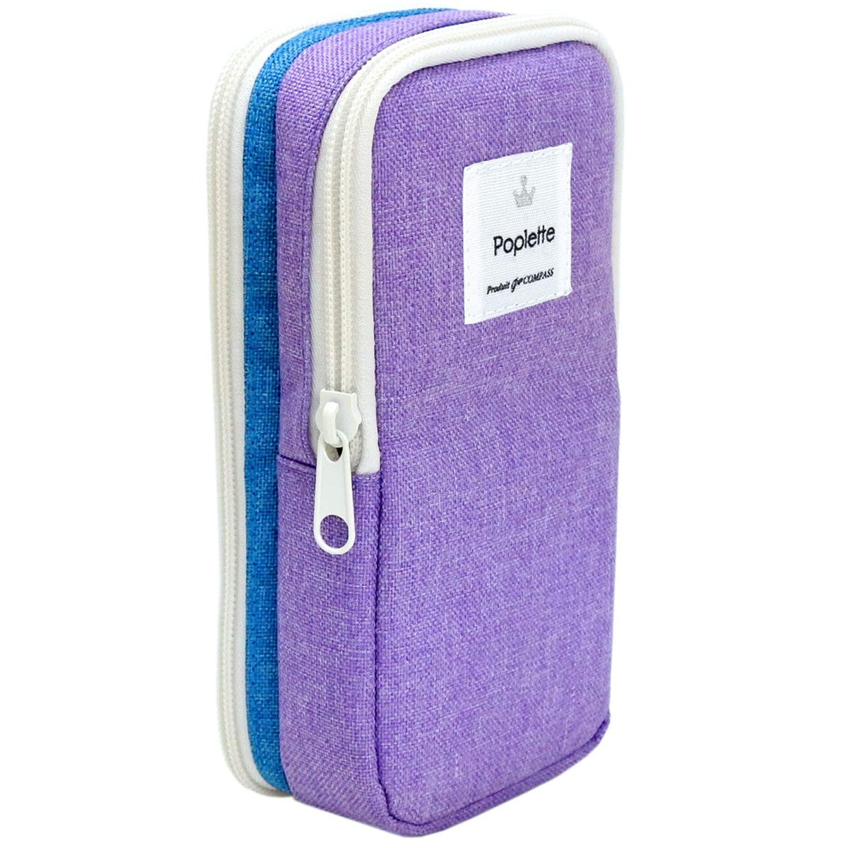 Nikken Stationery PLP1-BV Poplette Pen Case, Vertical and Horizontal, Blue x Violet