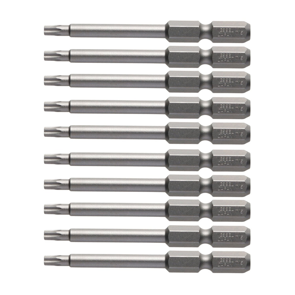 Vessel Torx Bit V T0.6 x 2.6 inches (15 x 65 mm), Set of 10 ZP