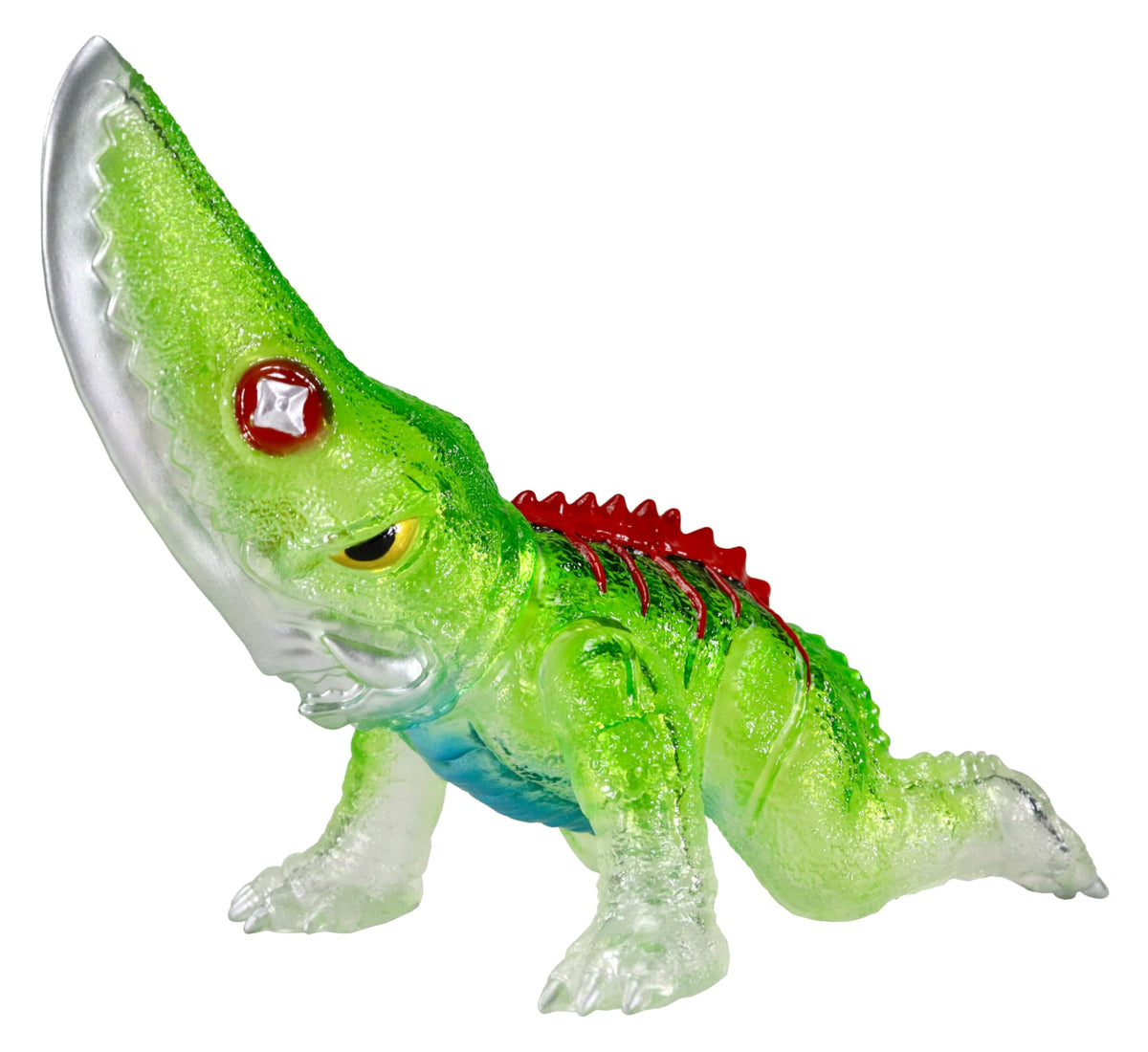 Character Content Production (CCP) Middle Size Series Gamera [Vol. 3] Giron (1969) Clear Green Ver., Approx. 5.1 inches (130 mm), PVC Pre-Painted Finished Vinyl Figure