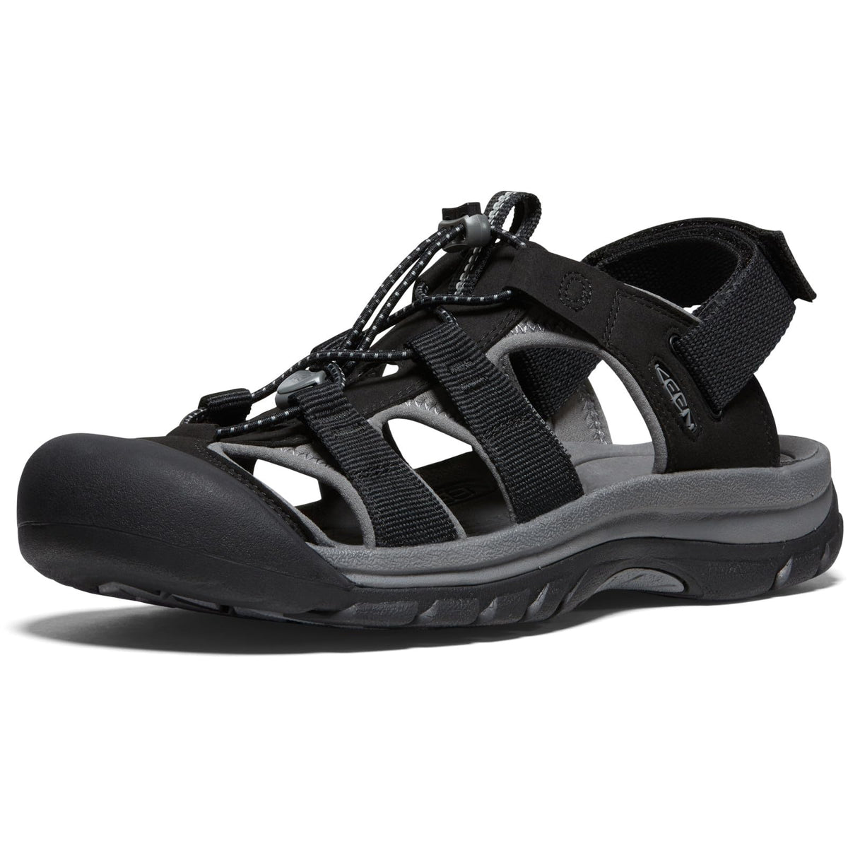 KEEN Men’s Rapid H2 Closed Toe Water Sport Sandals, Black/Steel Grey, 9 Medium US