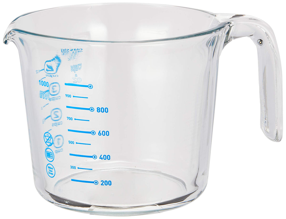 Tempered Glass Glass Lock Glass Measuring Cup 1l [1,000ml or Off as, Unbreakable Measuring Cup]