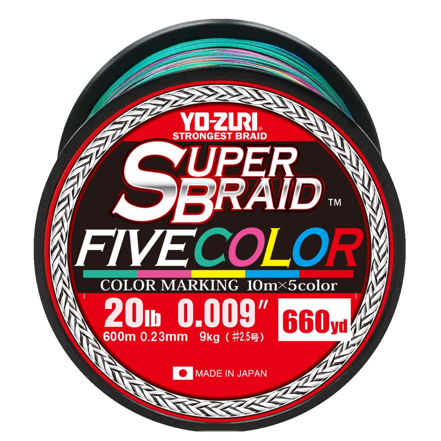 Yo-Zuri Superbraid 660 yd Floating Braid, 5-Color, 20 lb