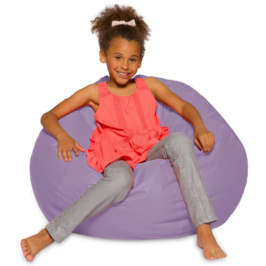 Posh Creations Bean Bag Chair for Kids, Teens, and Adults Includes Removable and Machine Washable Cover, Heather Lavender, 38in - Large
