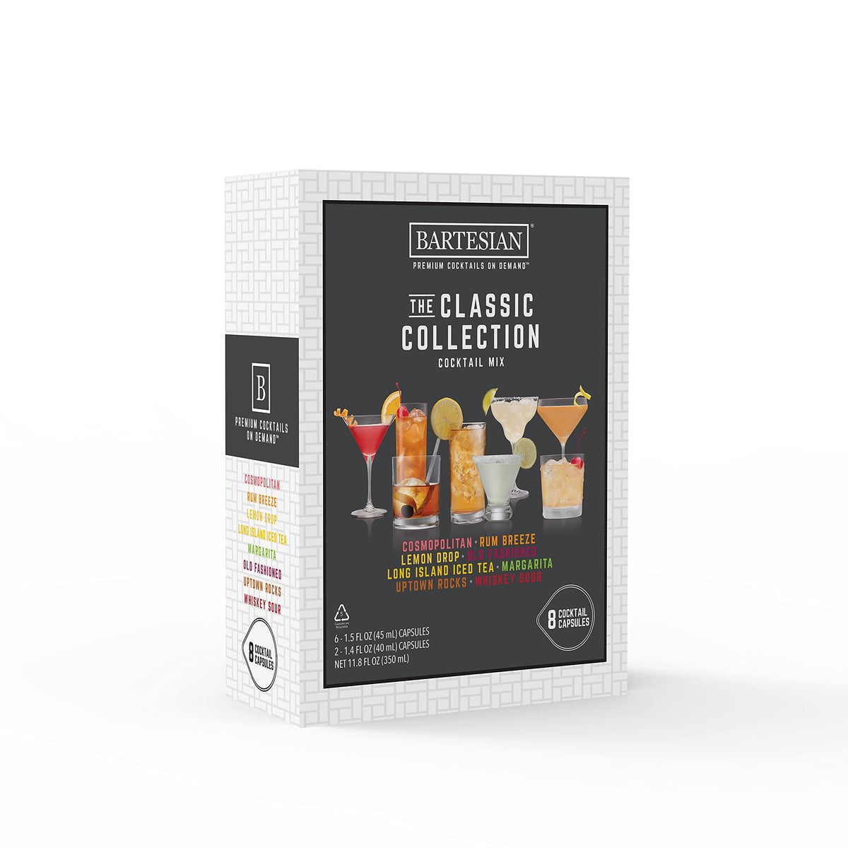 Bartesian The Classic Collection Cocktail Mixer Capsules, Variety Pack of 8 Cocktail Capsules, for Bartesian Premium Cocktail Maker