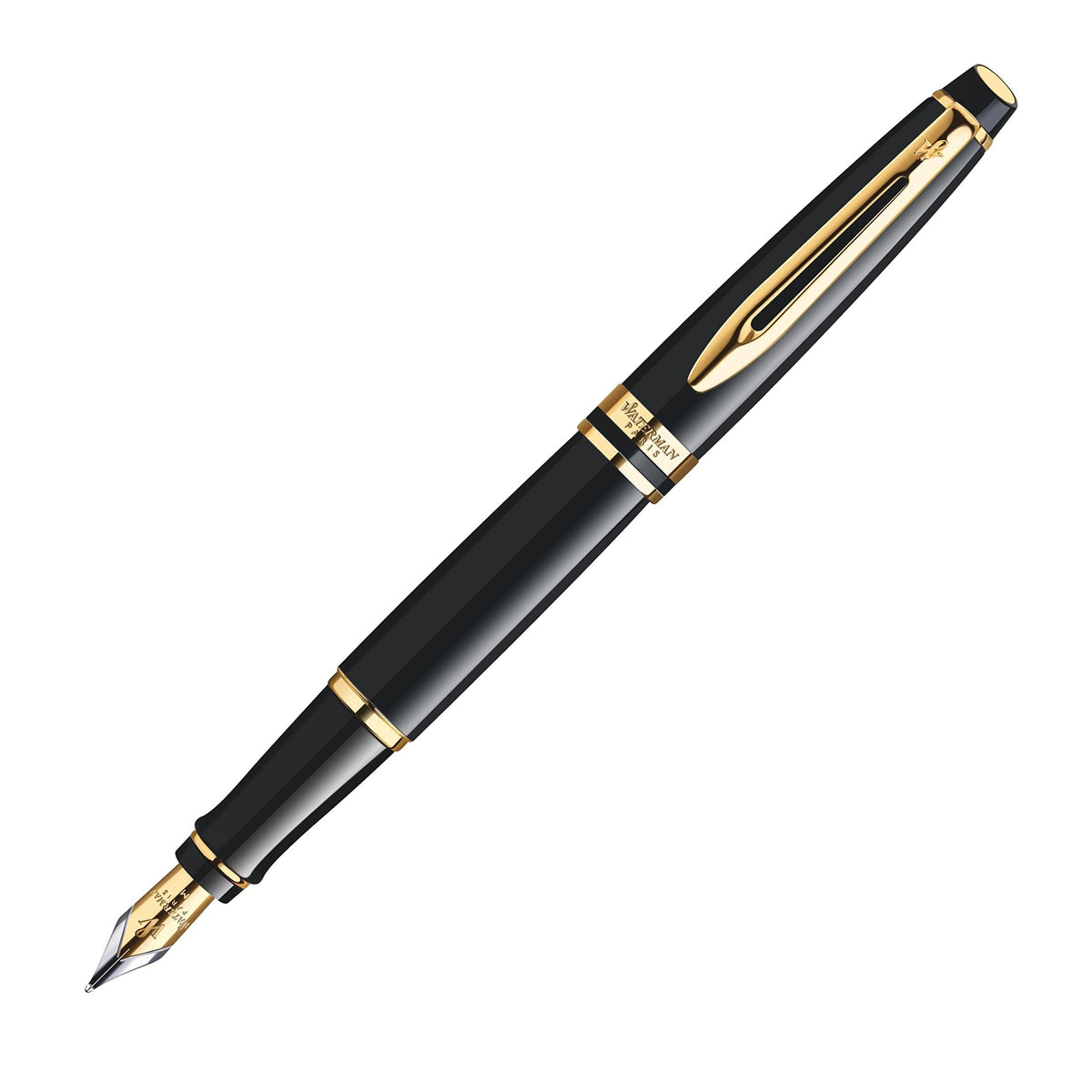 WATERMAN S2243112 Fountain Pen, F, Fine Point, Expert Essential, Black GT