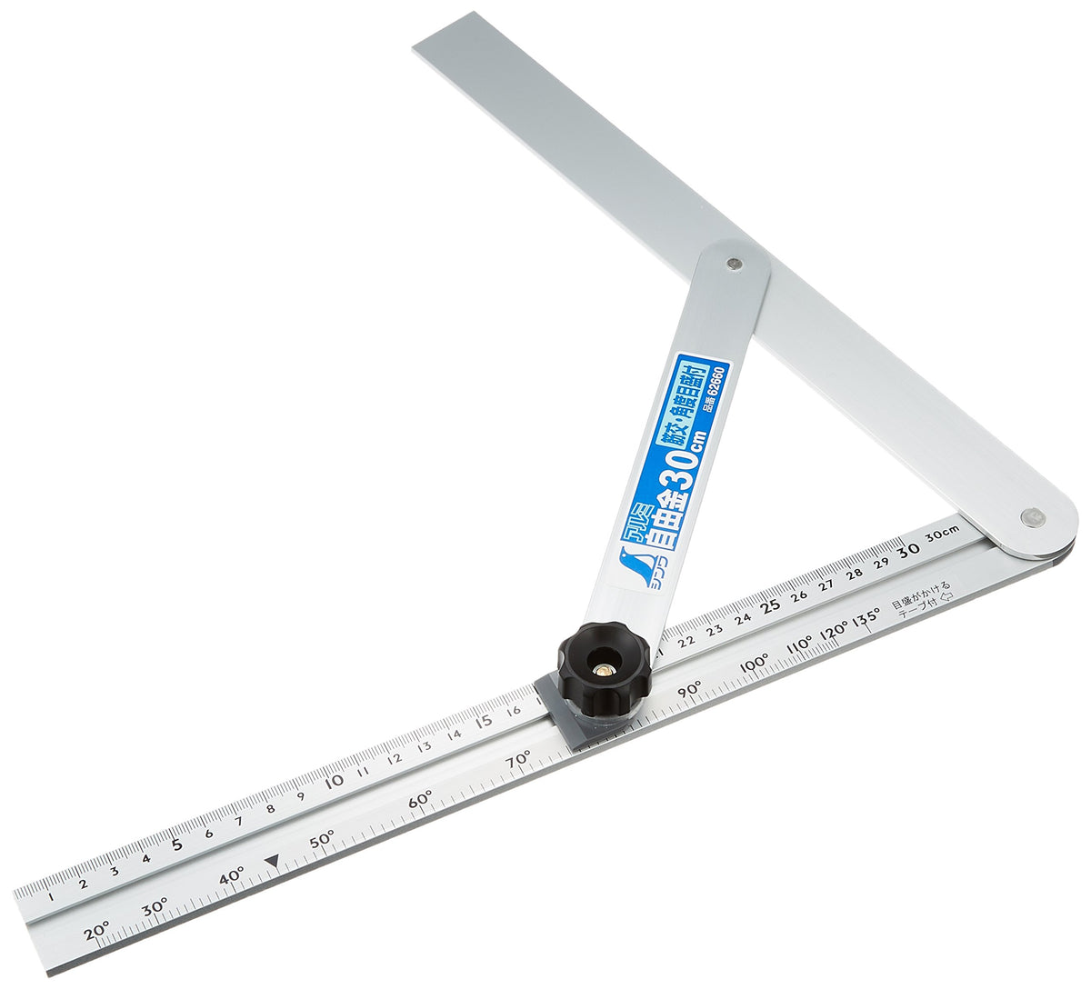 Shinwa Sokutei 62660 Aluminum Free Metal 11.8 inches (30 cm) Muscle Intercourse with Angle Scale