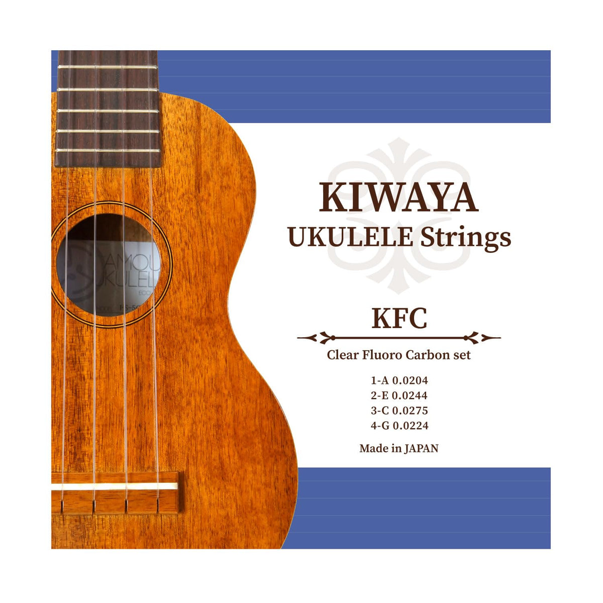 KIWAYA KFC Fluorocarbon String Set (Compatible with All Sizes, Ukulele Strings, Clear)
