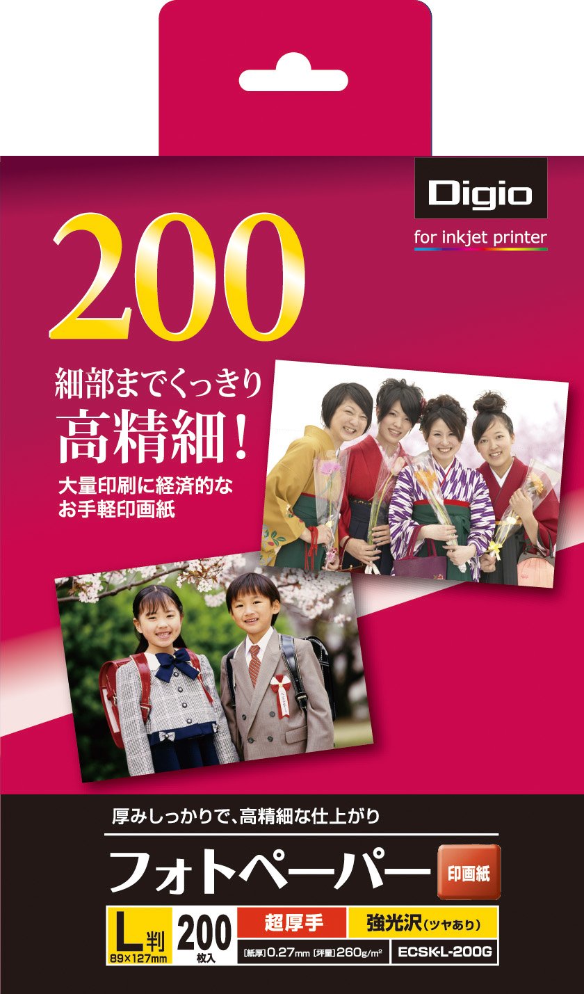 200 pieces of ultra-thick gloss over ECSK-L-200G Nakabayashi photo paper photographic paper L size (japan import)