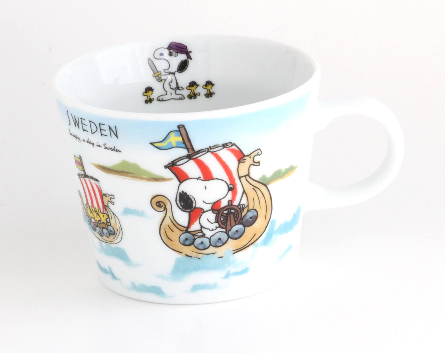 シミズ陶業(Shimizutougyou) Shimizu Pottery Snoopy World Travel Series Sweden Mug