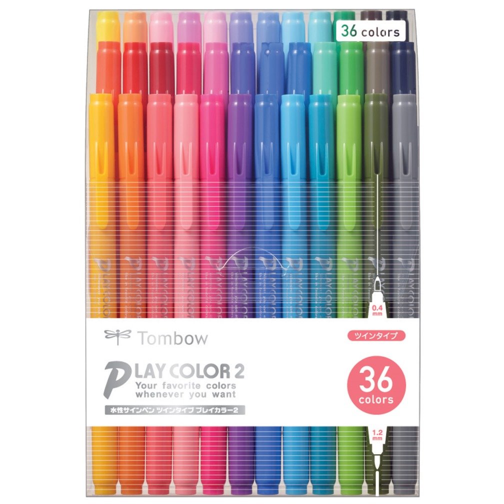 Tombow GCB-013 Pencil, Water Based Sign Pen, Play Color 2, 36 Colors