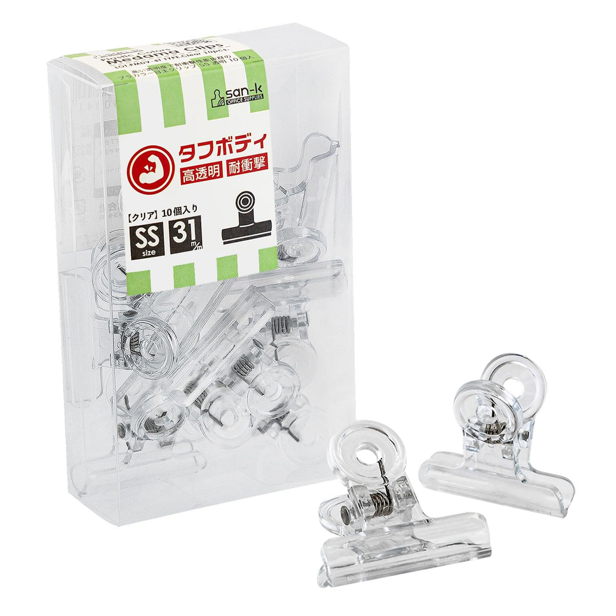 Suncake Com PMDV-4T Eyeball Clips, Small and Small, 10 Pieces, Plastic, 1.2 inches (31 mm), Transparent