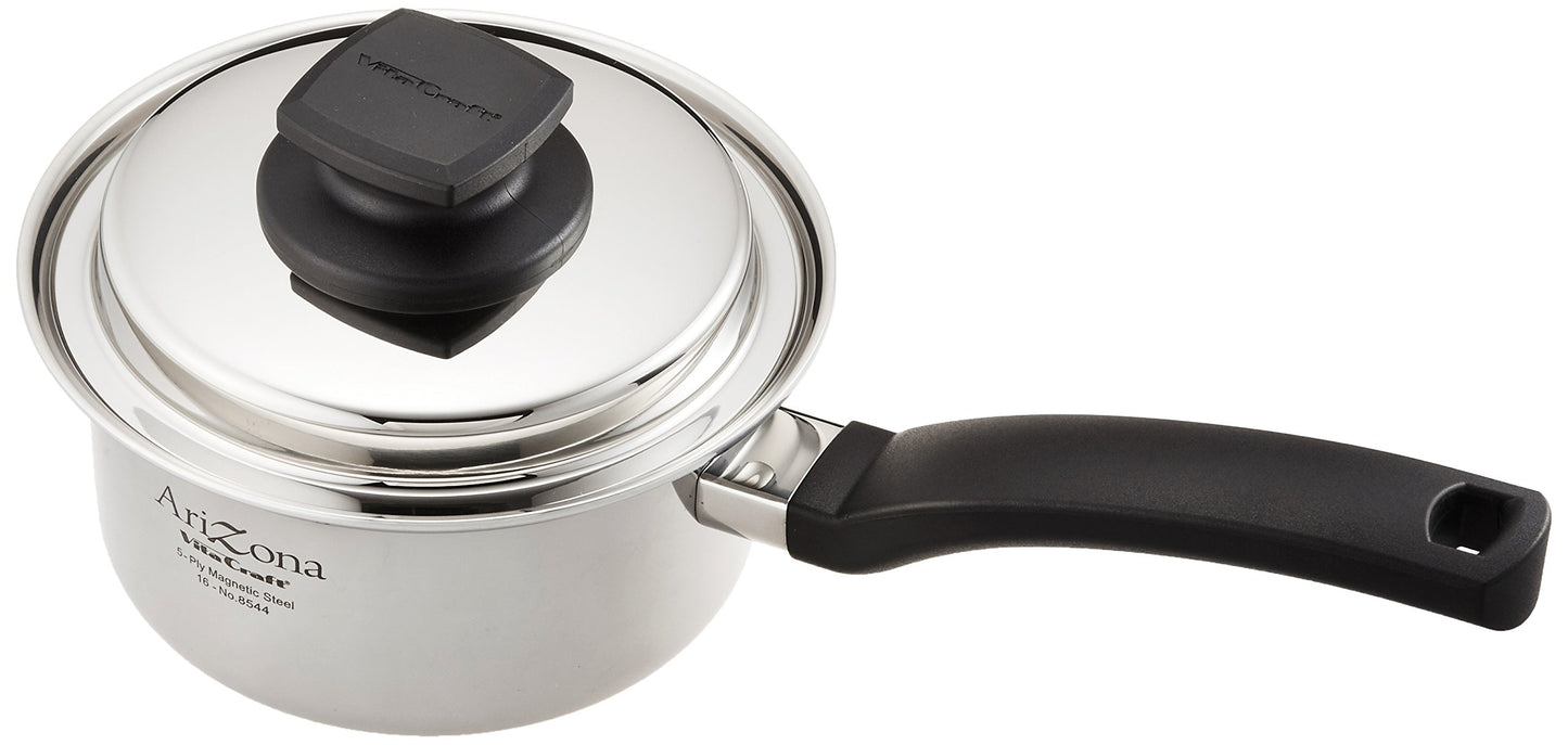 Vitacraft 8544 One-Handed Pot, Arizona, 5.5 inches (14 cm), Recipe Included, Silver