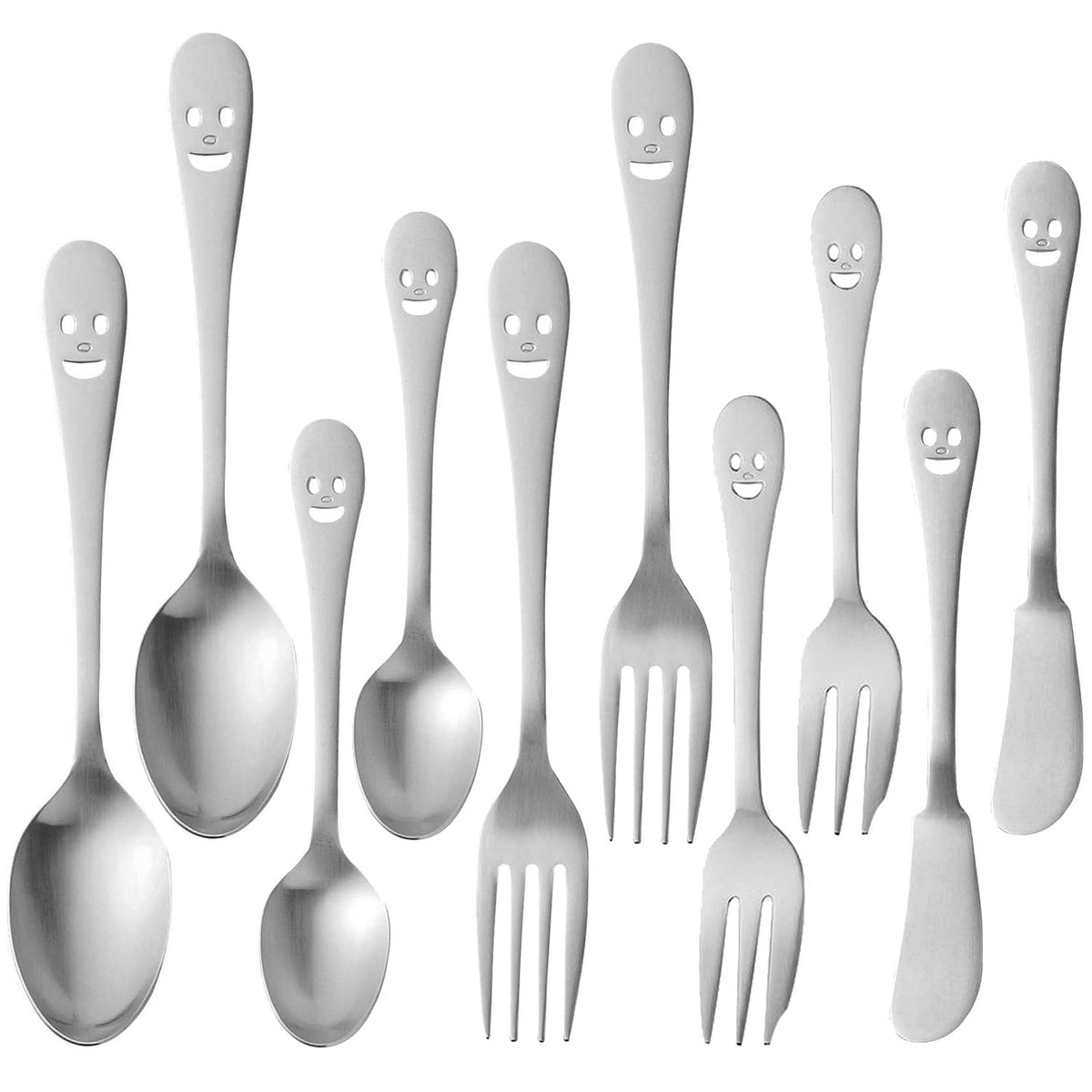 Nagao Tsubamesanjo Nico Dinner Cutlery Set, 10 Pieces, 18-8 Stainless Steel, Made in Japan