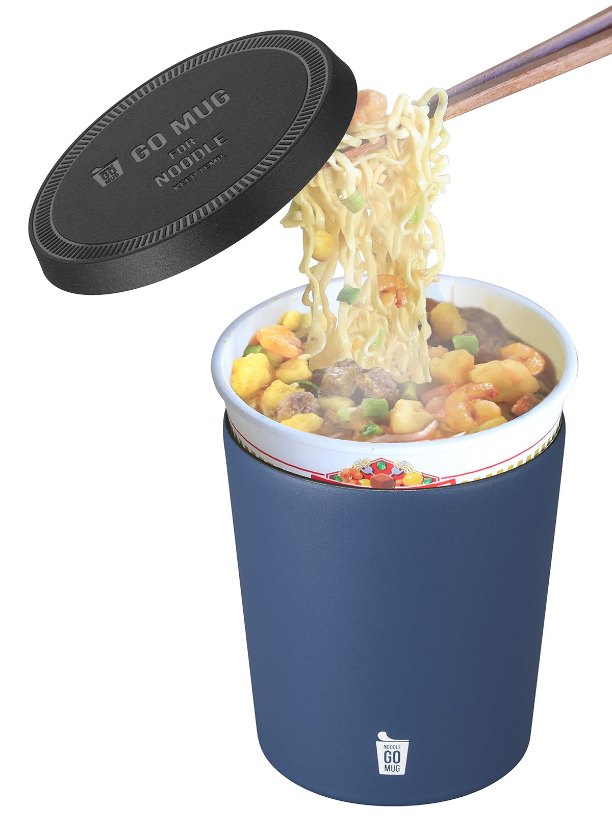 CB Japan NOODLE GOMUG Ramen Cup, Instant Noodles, Thermal Mug, 16.2 fl oz (460 ml), Blue, Vacuum Insulated, Stainless Steel