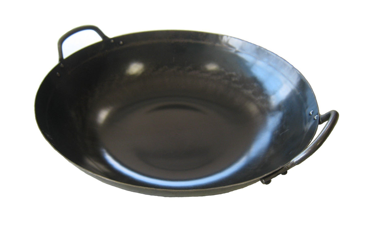 Yamada Iron Hammered Frying Pan, 15.4 inches (39 cm), Plate Thickness: 0.06 inches (1.6 mm)