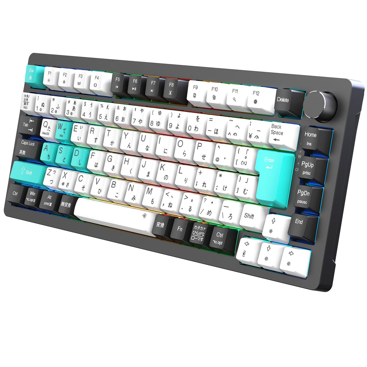 Mechanical Keyboard (Industry Original Development in 2025, Japanese Layout and Kana Printing) 75% Gasket Gaming Keyboard Wired Detachable Customized Keyboard USB C / /A Dual Use, 82 Keys, PBT Key