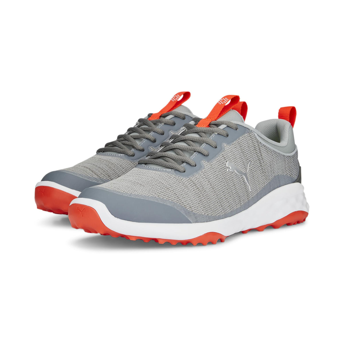 Puma Men's Fusion Pro Golf Shoe, Cool Mid Gray Puma Silver Red Blast, 7.5