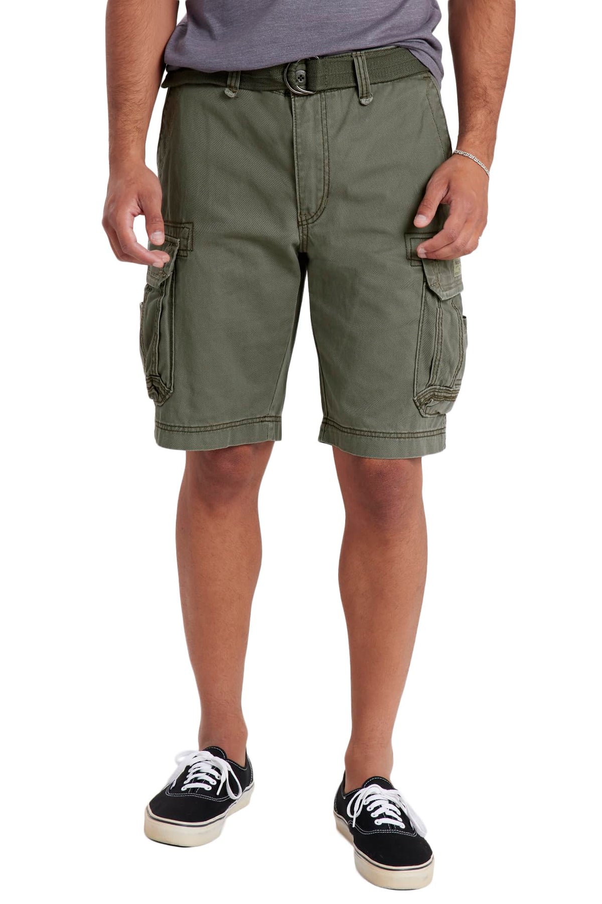 Unionbay mens Survivor Belted Cargo Short - Reg and Big & Tall Sizes,Military,38