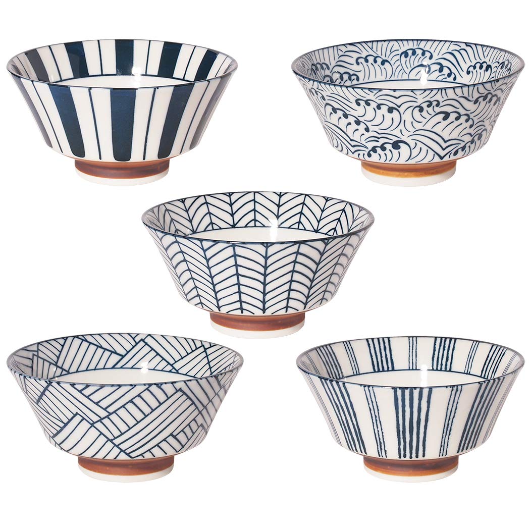 Minorutouki mino ware JUJU anti-type Multi Bowl 5 Pattern Set φ5.91×H2.95in 10.71oz Made in Japan