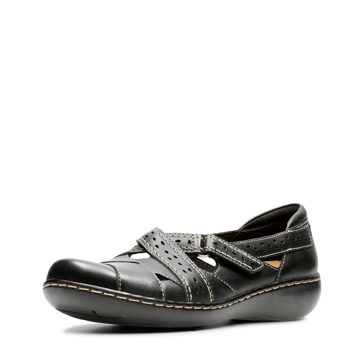 Clarks Women's Ashland Spin Q Loafer, Black, 8.5 M US