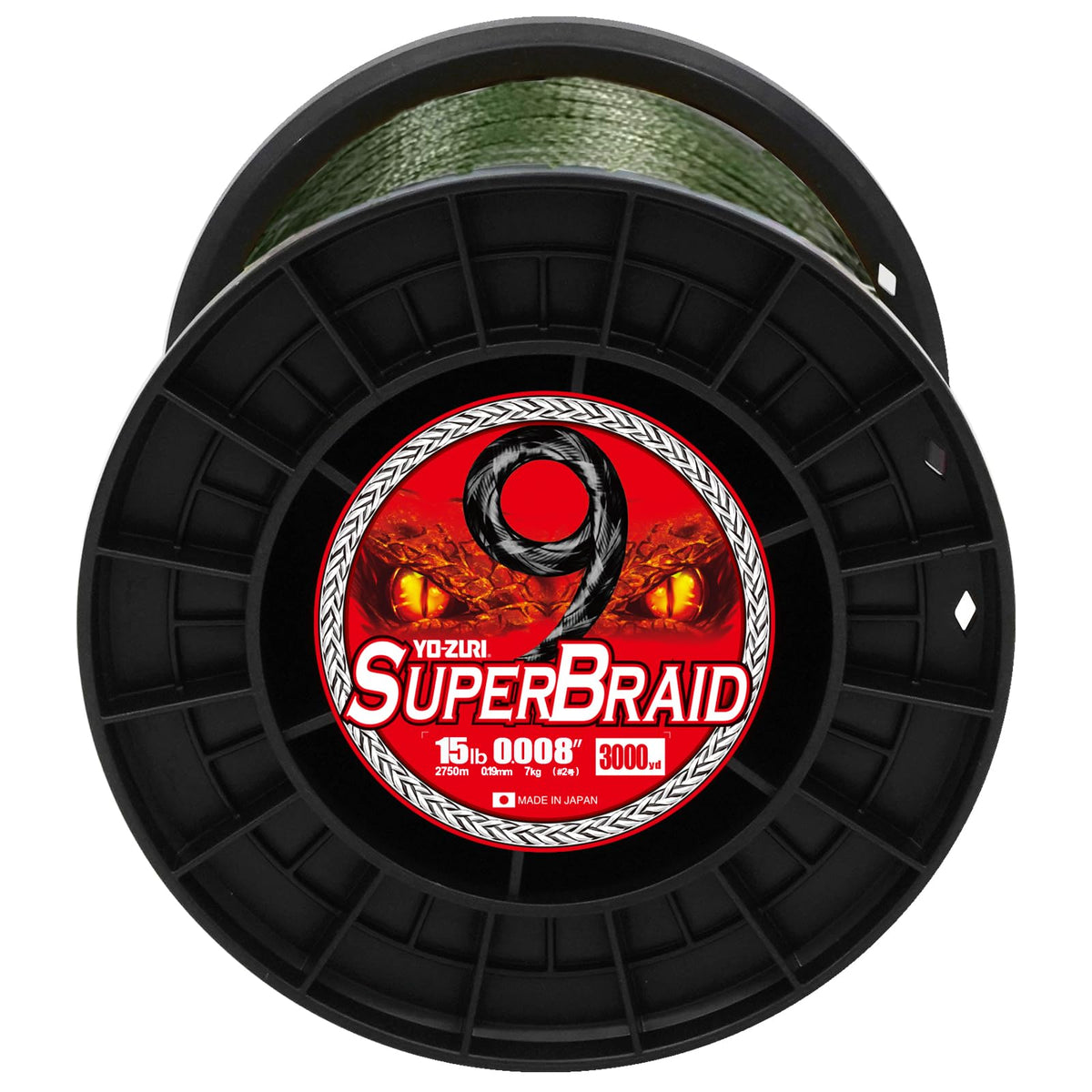 YO-Zuri SUPERBRAID 9 - Floating Braided Fishing LINE, 3000 YD, Dark Green, 15 LB