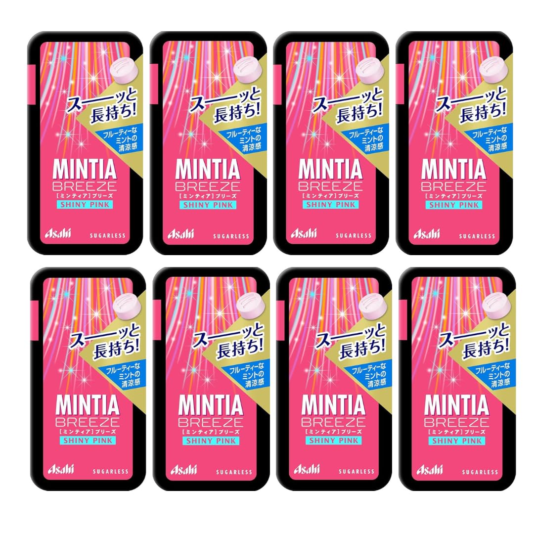 MINTIA Breeze Large Size Mints Tablets � 8 Pack, 30 Tablets (22g/ 0.78 oz) / 8 Pack :Total (176g/6.24 oz) Japan Import (Shiny Pink)