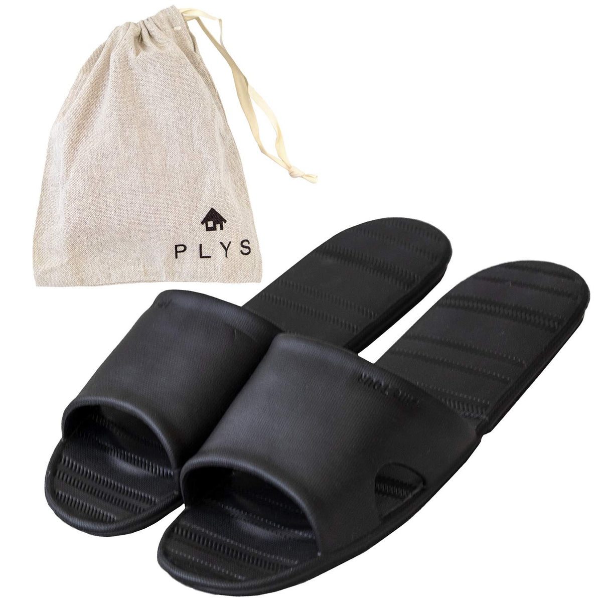 OKA PLYS Lille Tour Travel Sandals, Size L, Black, Foot Size up to 10.6 inches (27 cm), Storage Pouch Included, Lightweight, Compact, Waterproof