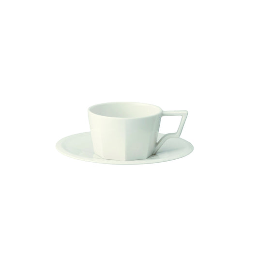 KINTO OCT 28883 Cup & Saucer, 2.8 fl oz (80 ml), White, Microwave and Dishwasher Safe